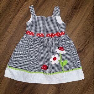Rare Editions Black and White Gingham Dress with Red Accents
